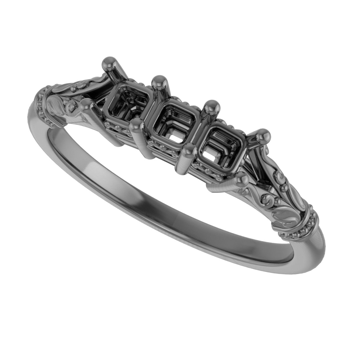 6x4 mm Oval Anniversary Band Mounting view 5