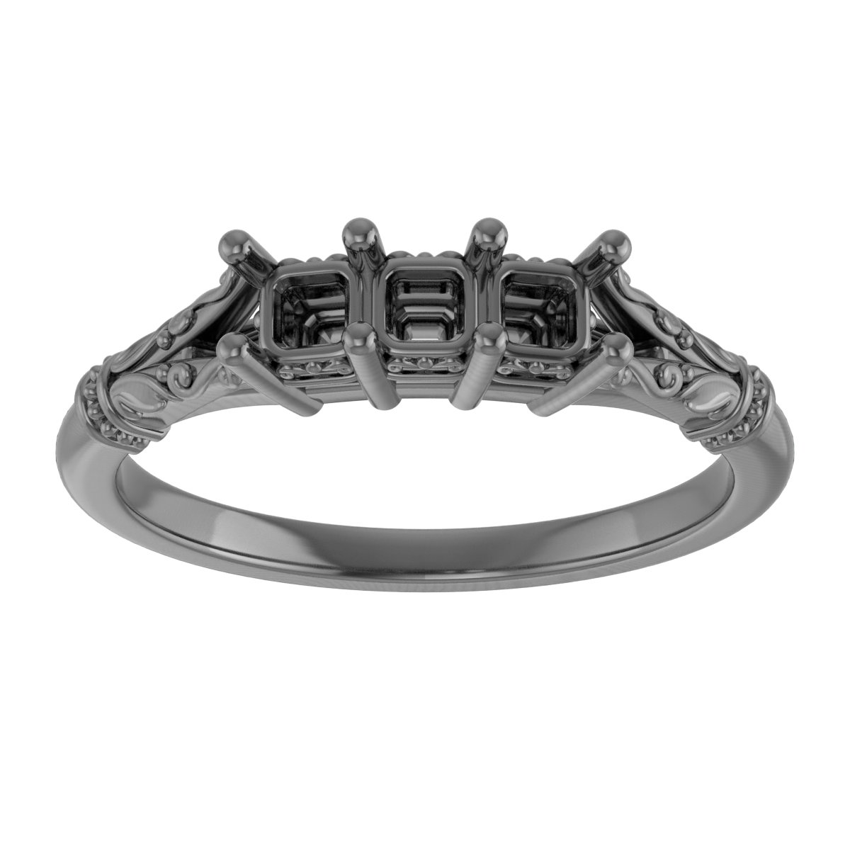 6x4 mm Oval Anniversary Band Mounting view 3