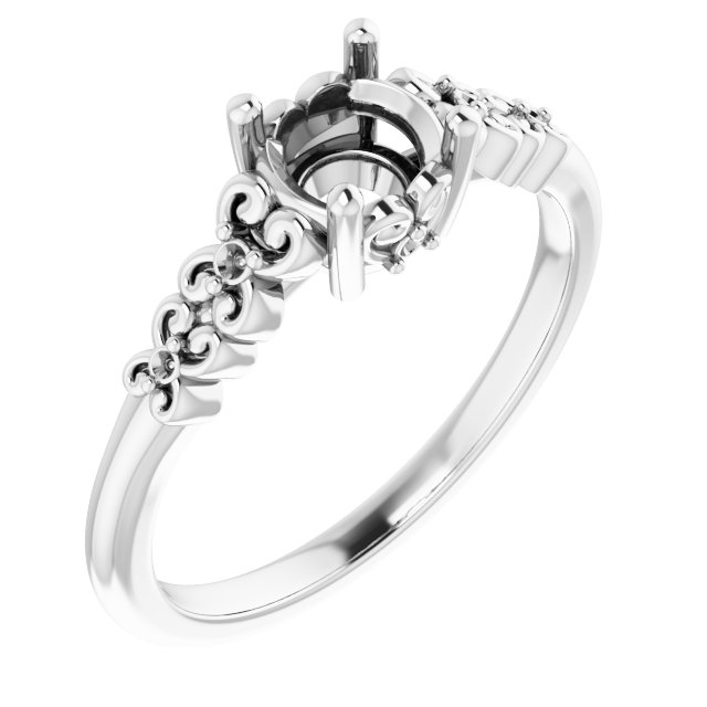 Accented Sculptural Engagement Ring