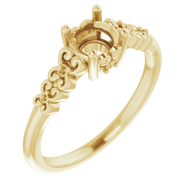 Accented Sculptural Engagement Ring