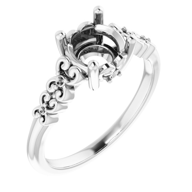 Accented Sculptural Engagement Ring
