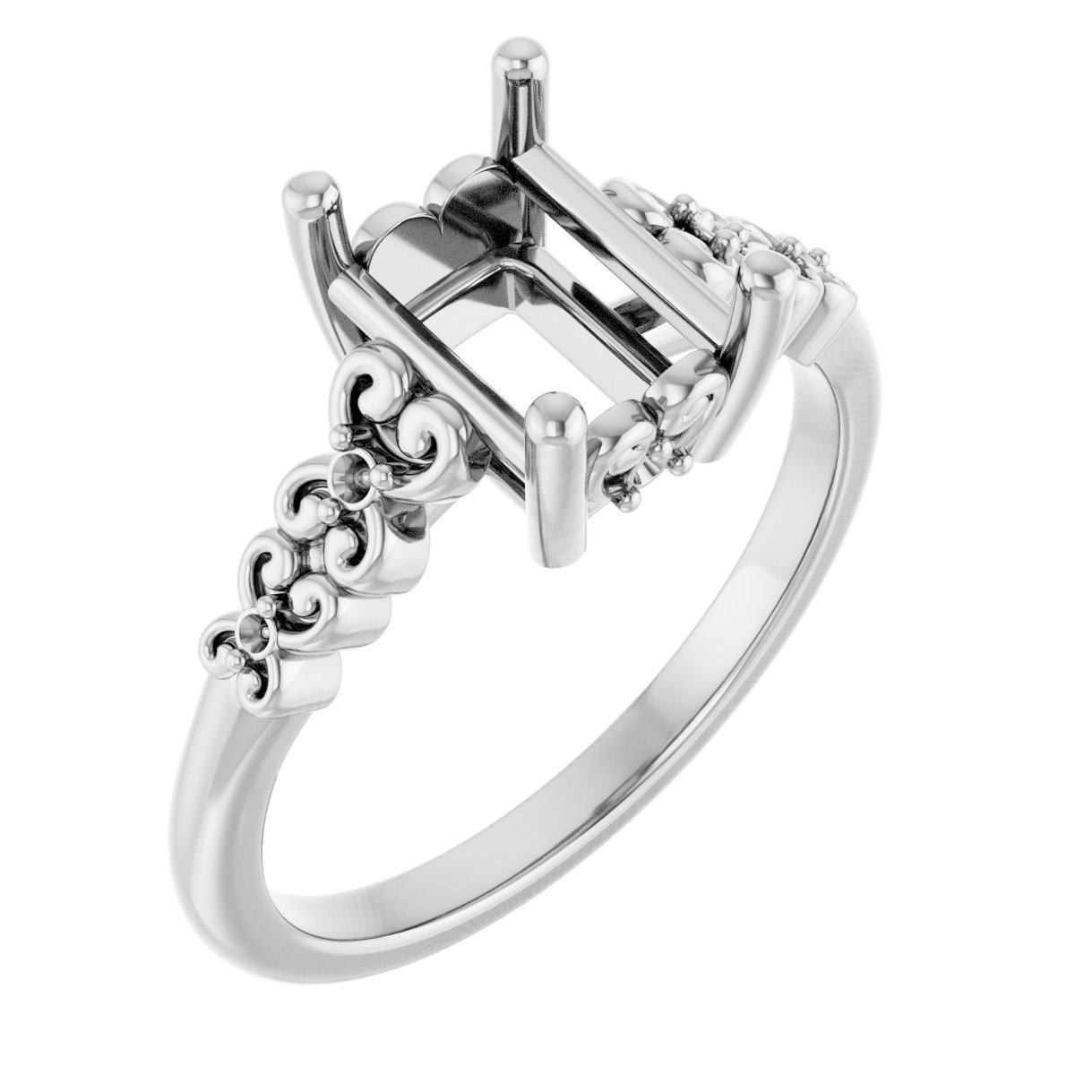 Accented Sculptural Engagement Ring