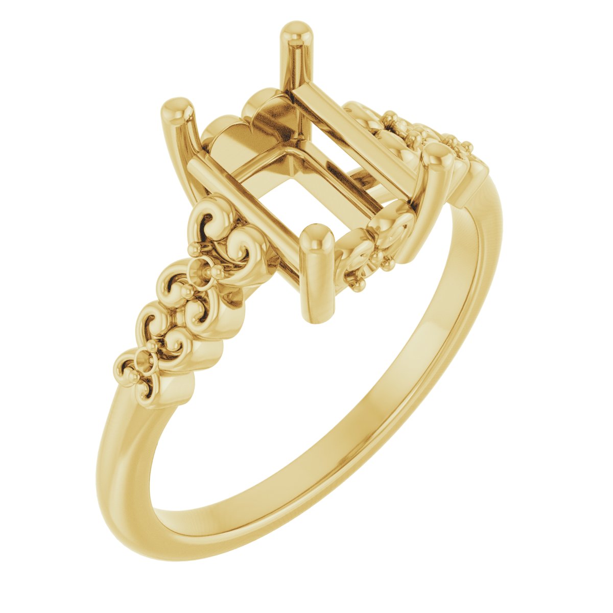Accented Sculptural Engagement Ring