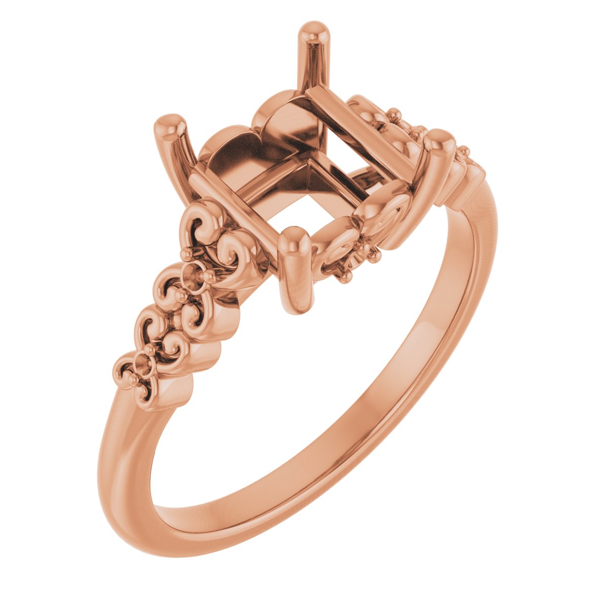 Accented Sculptural Engagement Ring