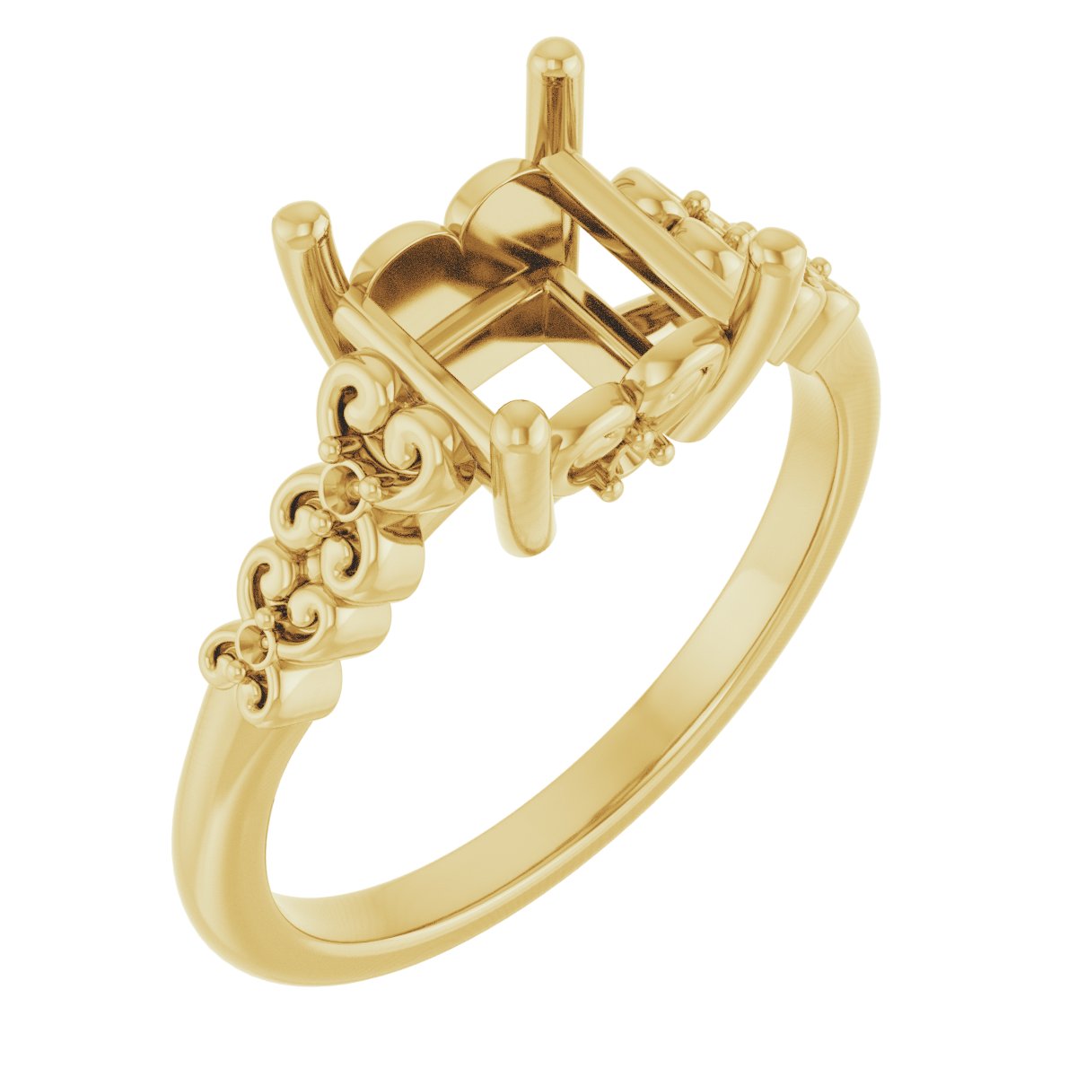 Accented Sculptural Engagement Ring
