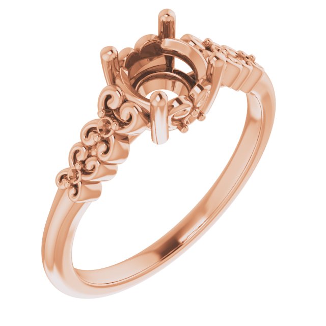 Accented Sculptural Engagement Ring