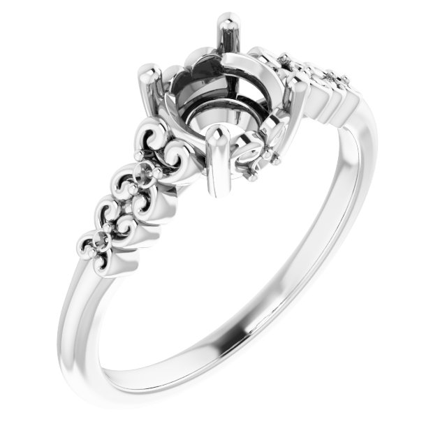 Accented Sculptural Engagement Ring