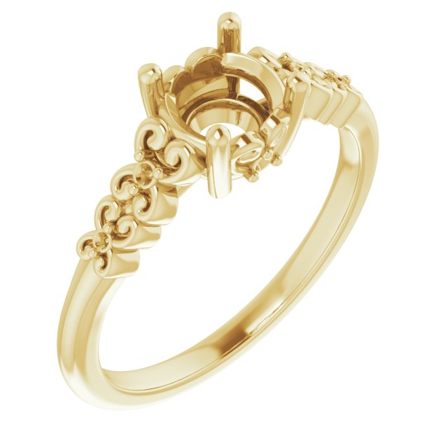 Accented Sculptural Engagement Ring