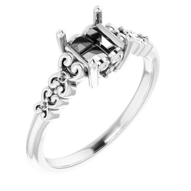 Accented Sculptural Engagement Ring