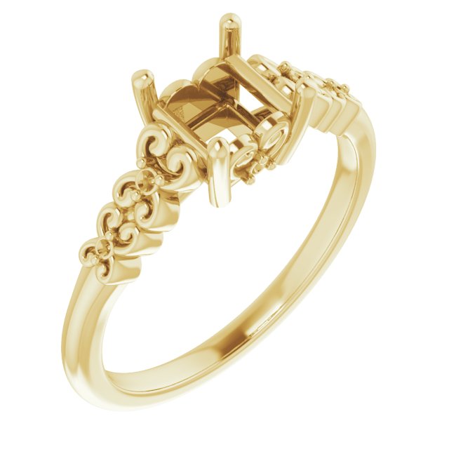 Accented Sculptural Engagement Ring