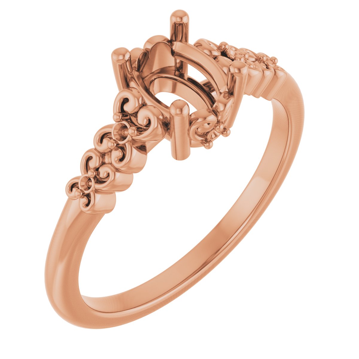 Accented Sculptural Engagement Ring