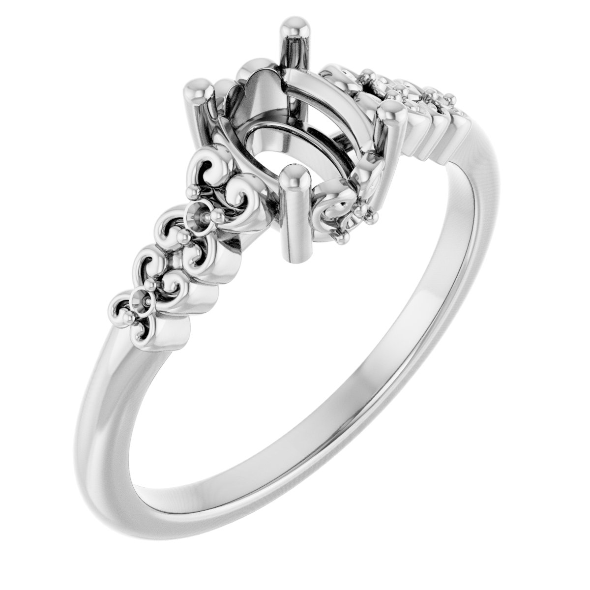 Accented Sculptural Engagement Ring