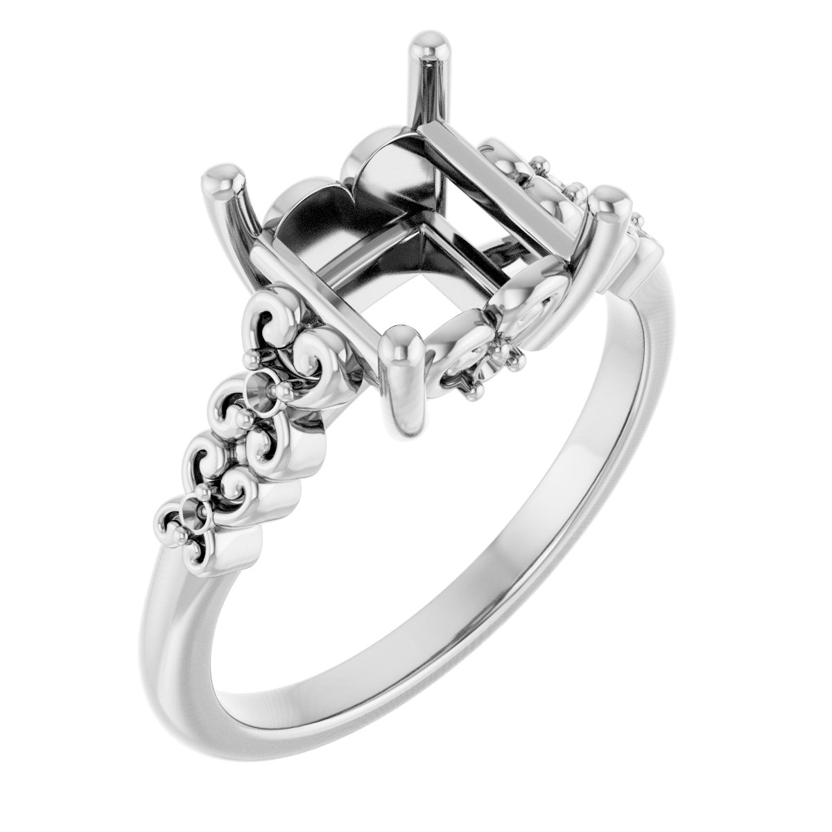 Accented Sculptural Engagement Ring