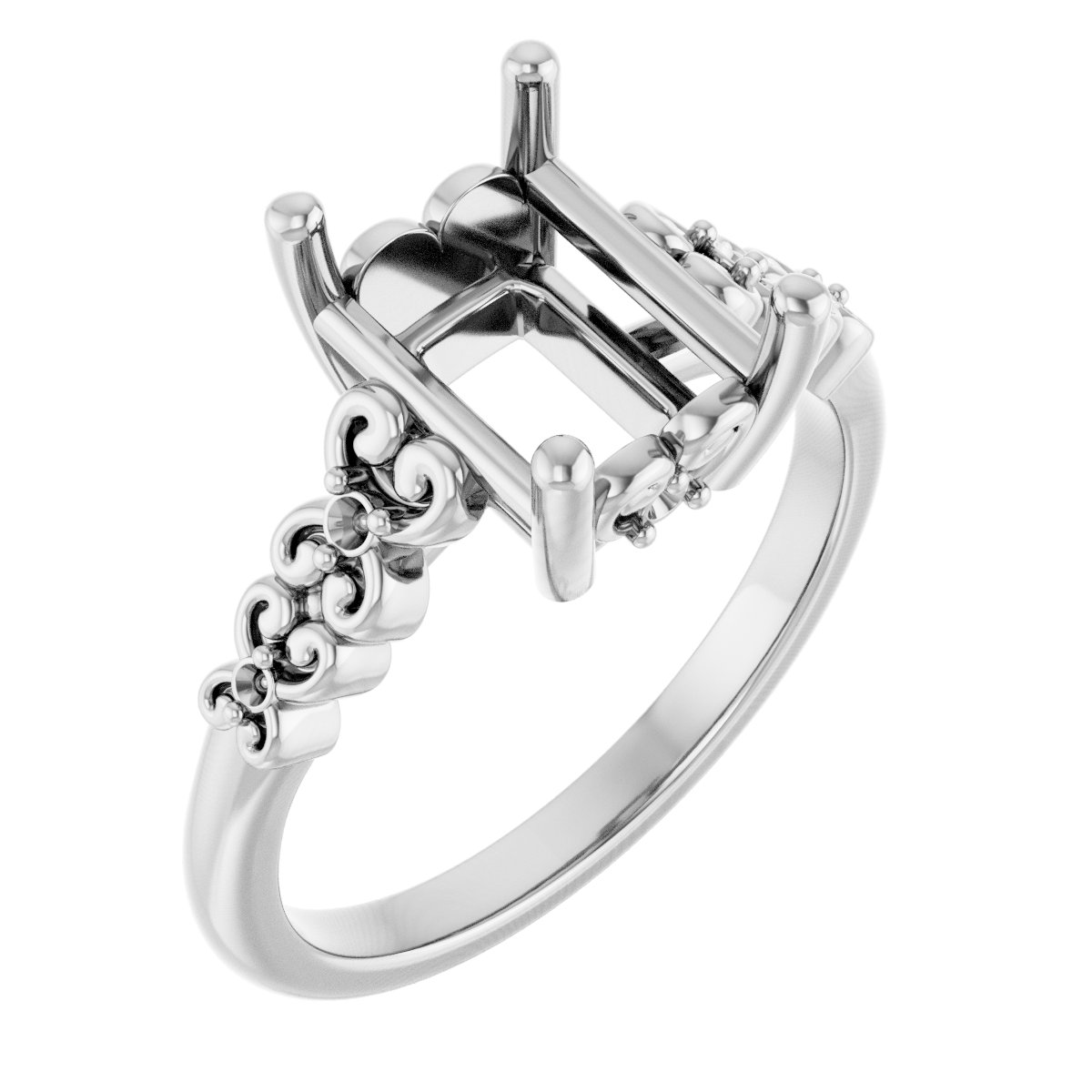 Accented Sculptural Engagement Ring