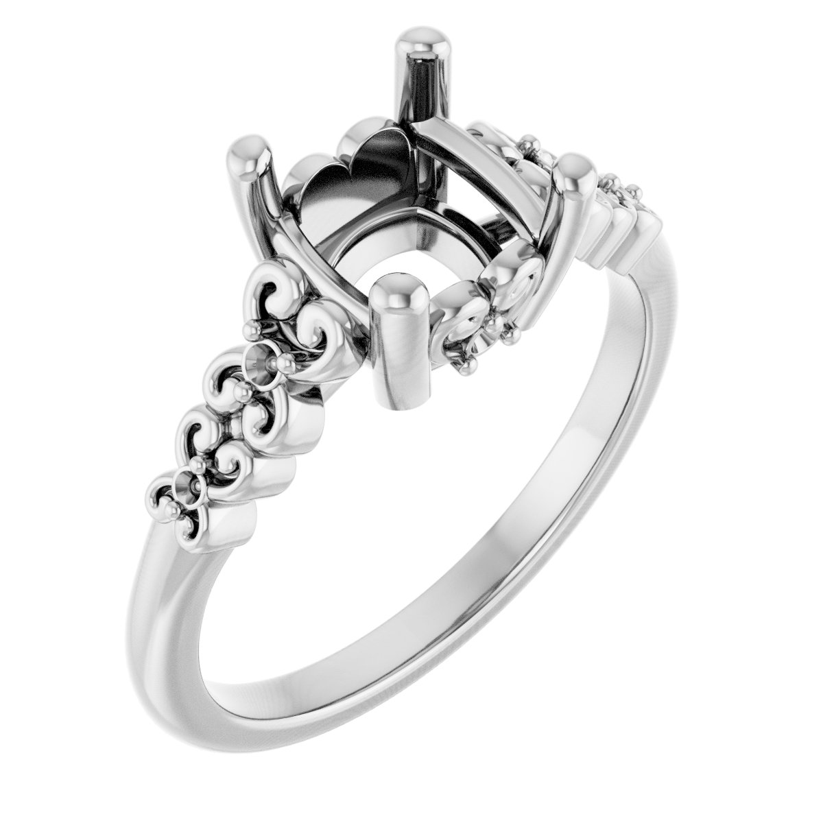 Accented Sculptural Engagement Ring