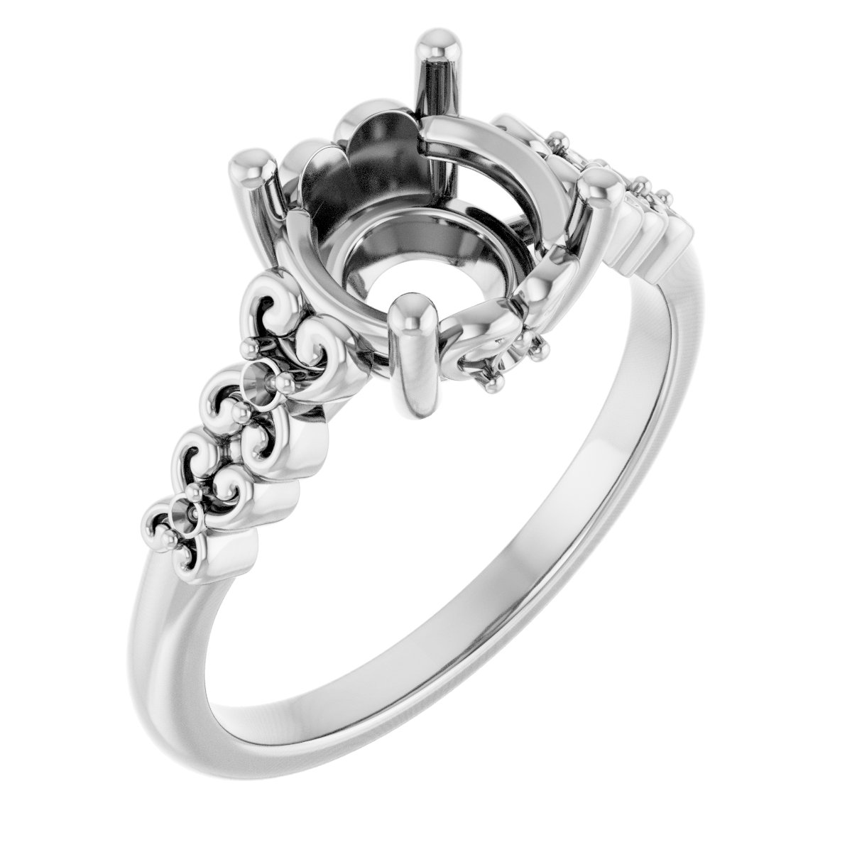 Accented Sculptural Engagement Ring