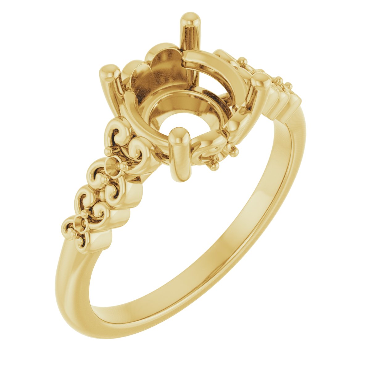 Accented Sculptural Engagement Ring