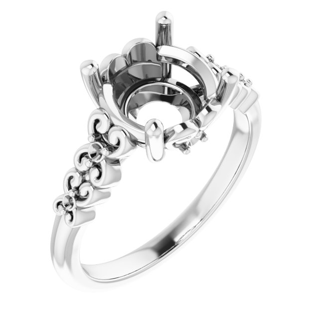 Accented Sculptural Engagement Ring