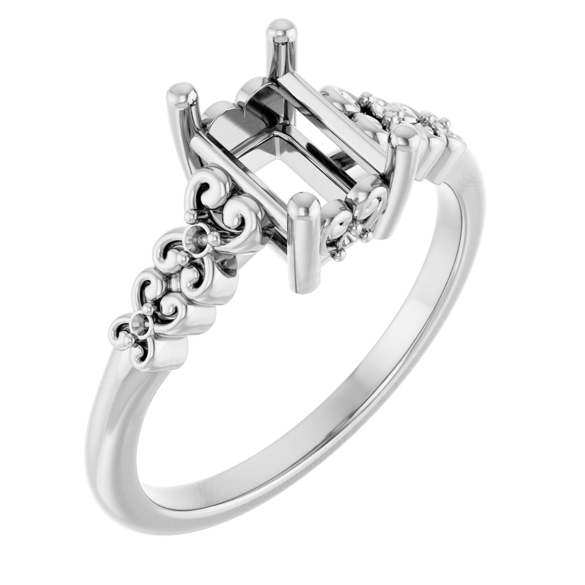 Accented Sculptural Engagement Ring