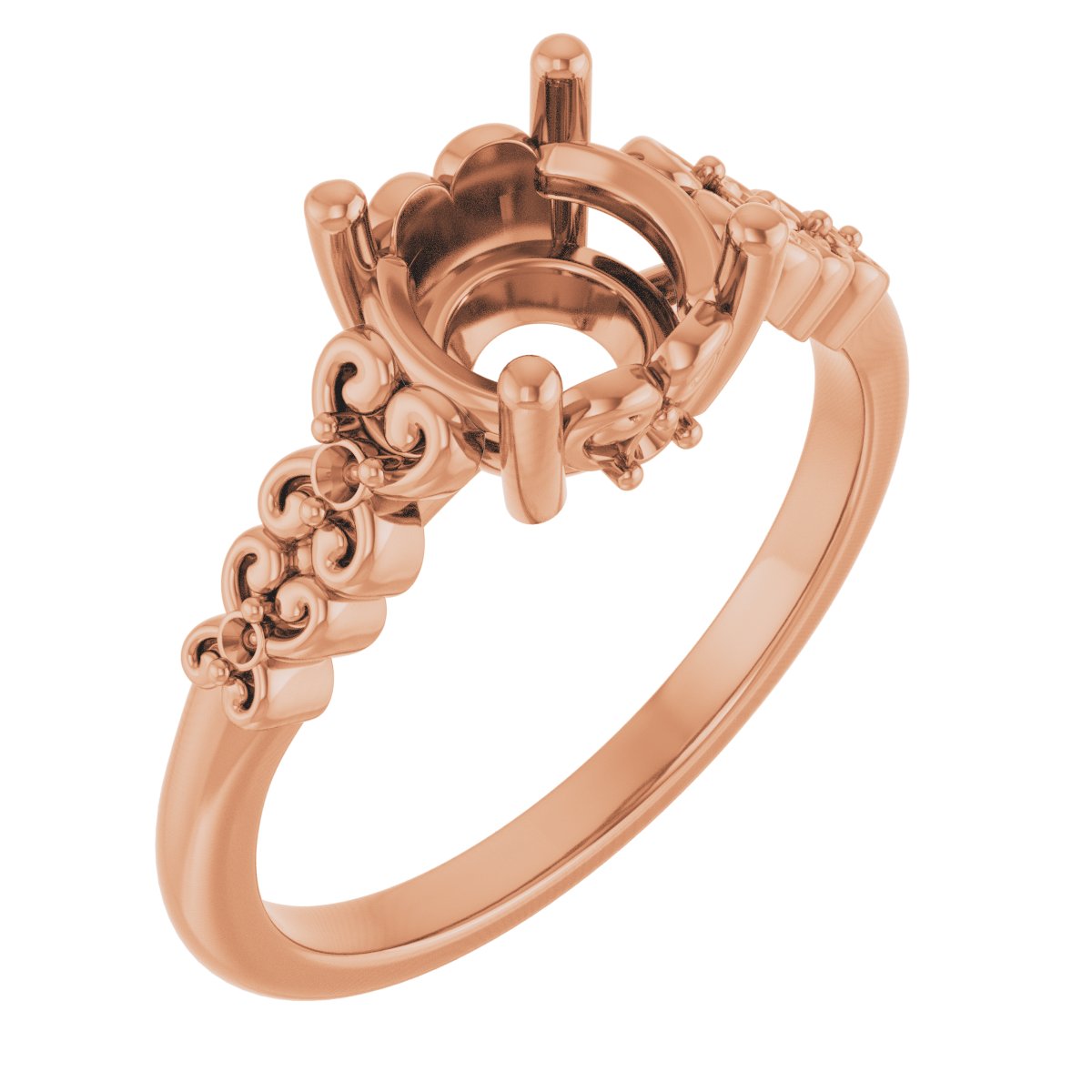 Accented Sculptural Engagement Ring