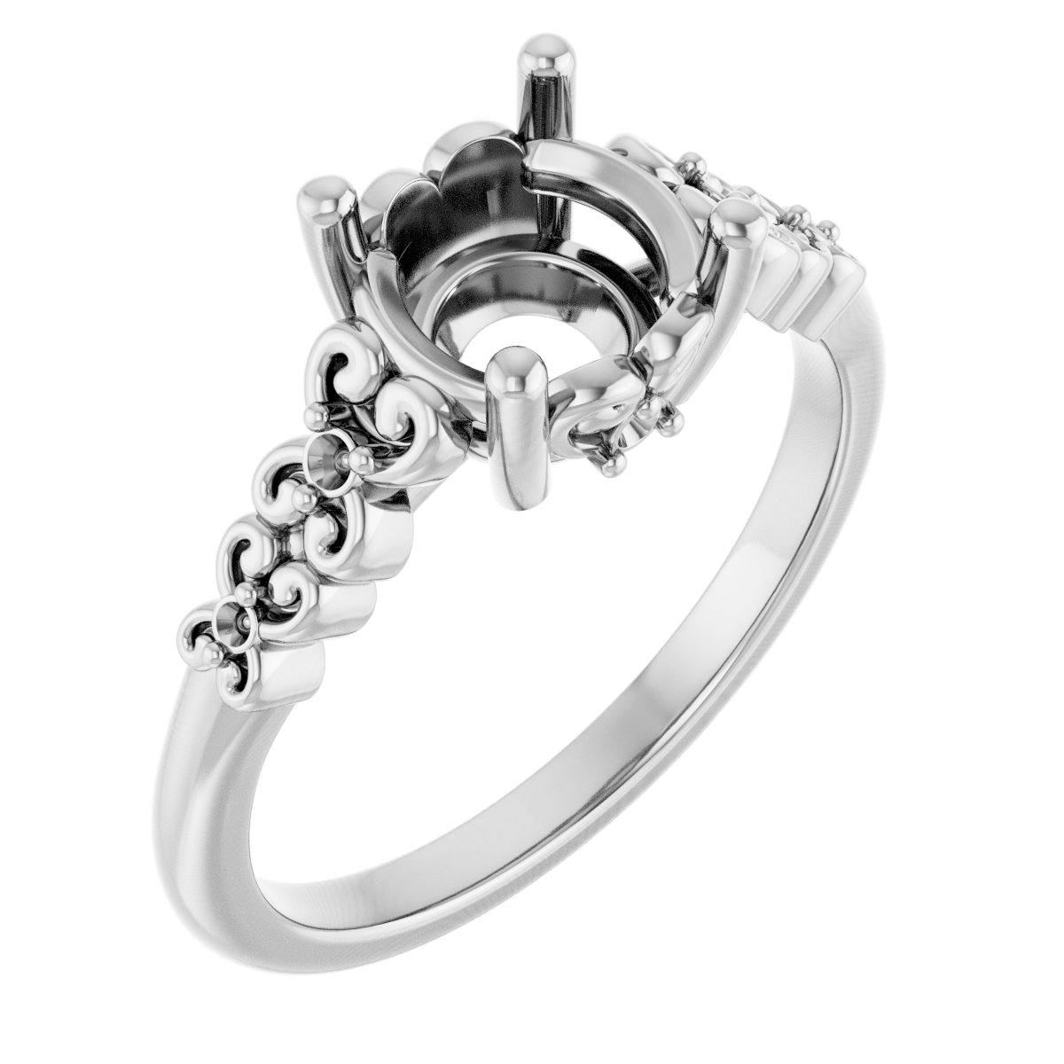 Accented Sculptural Engagement Ring