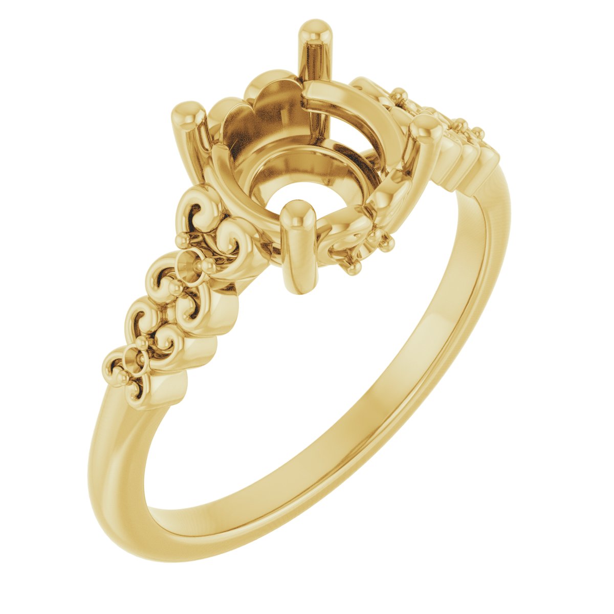 Accented Sculptural Engagement Ring