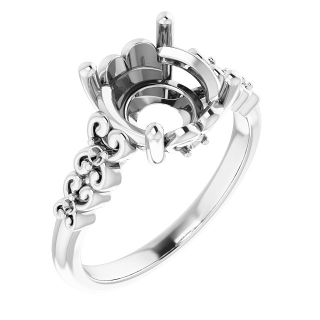 Accented Sculptural Engagement Ring