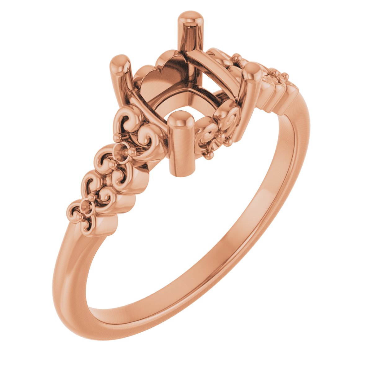 Accented Sculptural Engagement Ring