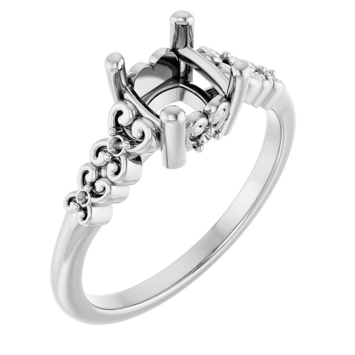 Accented Sculptural Engagement Ring