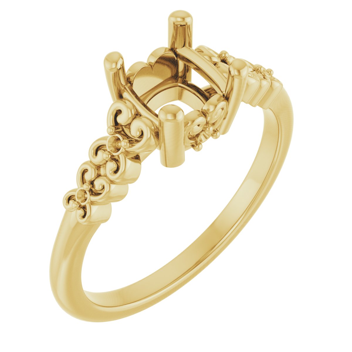 Accented Sculptural Engagement Ring