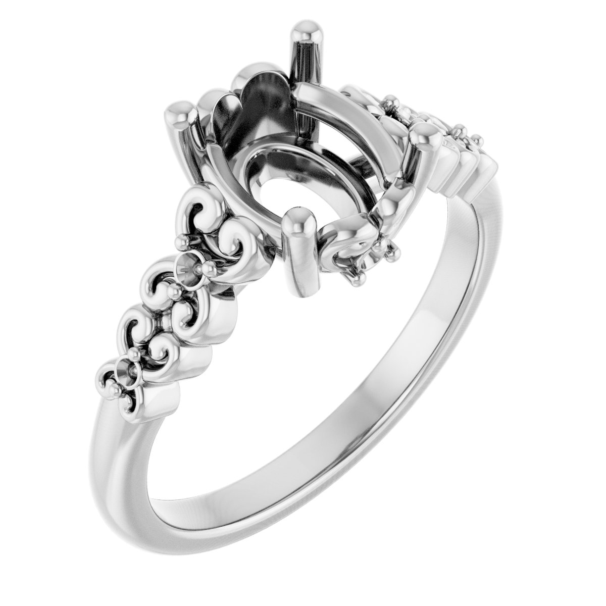 Accented Sculptural Engagement Ring