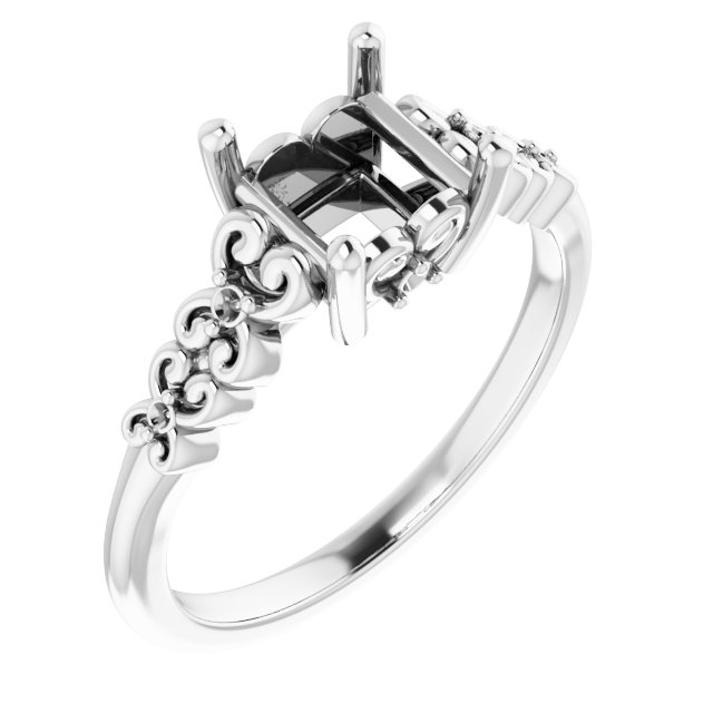 Accented Sculptural Engagement Ring