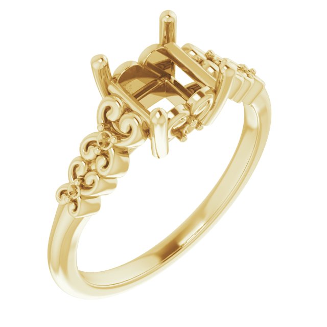 Accented Sculptural Engagement Ring