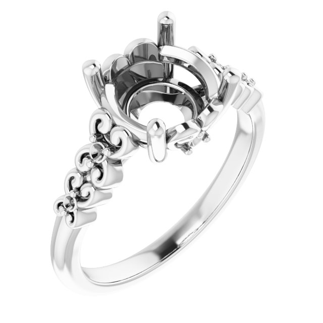 Accented Sculptural Engagement Ring