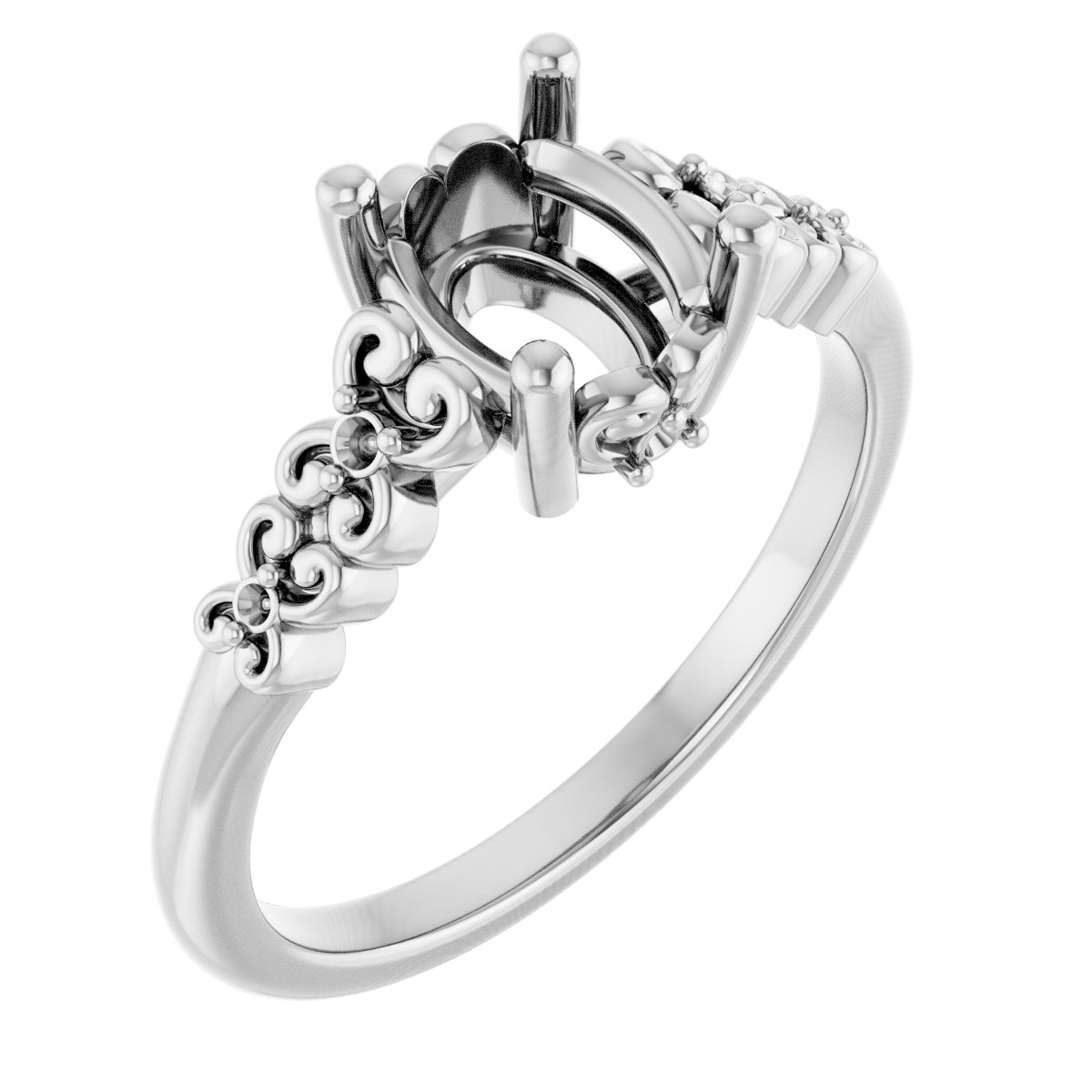 Accented Sculptural Engagement Ring