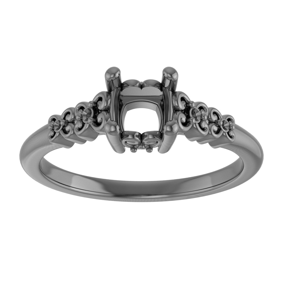 9x7 mm Emerald Engagement Ring Mounting view 3