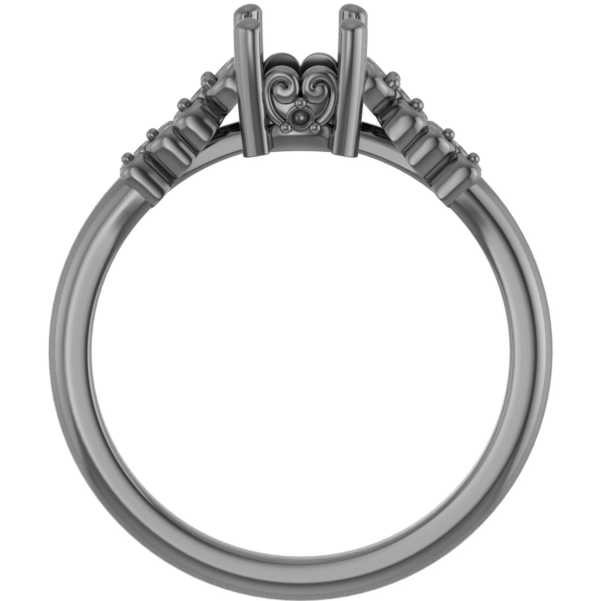 9x7 mm Emerald Engagement Ring Mounting view 2