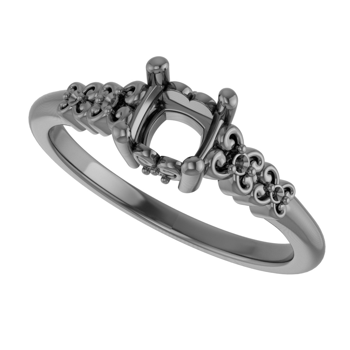 9x7 mm Emerald Engagement Ring Mounting view 5
