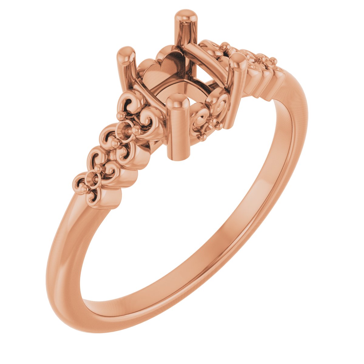 Accented Sculptural Engagement Ring