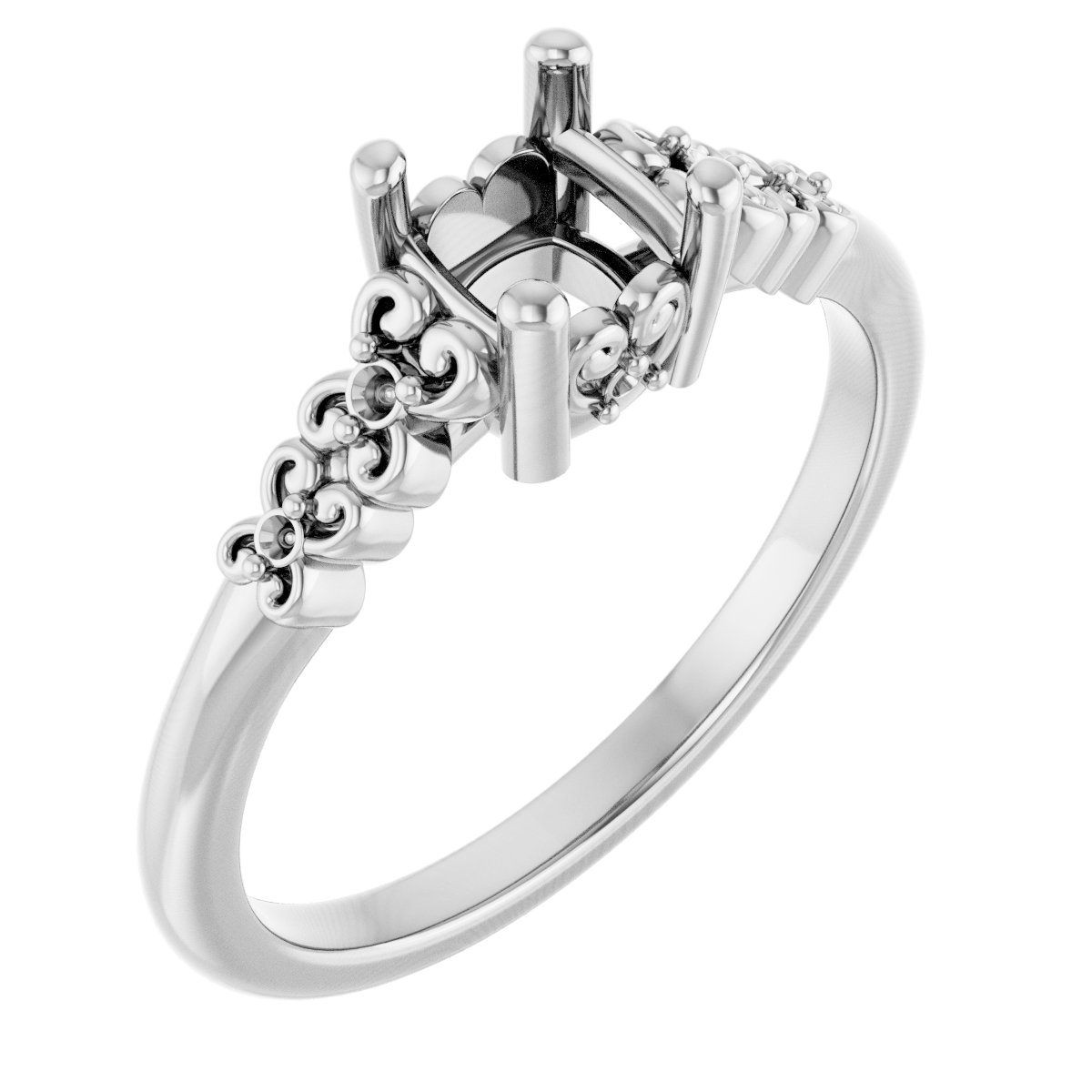 Accented Sculptural Engagement Ring
