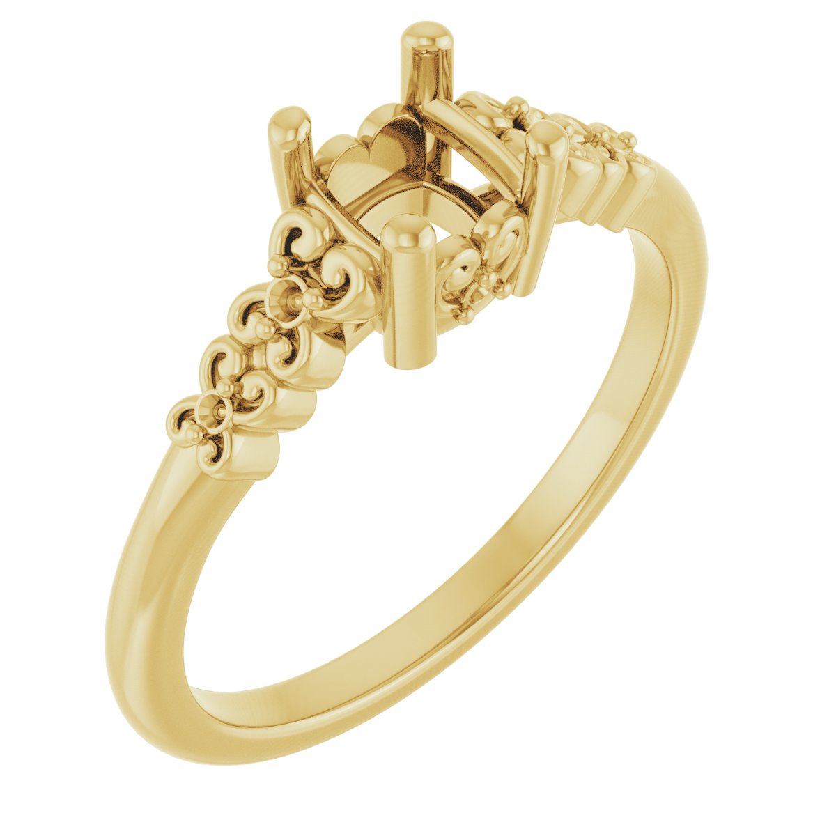 Accented Sculptural Engagement Ring