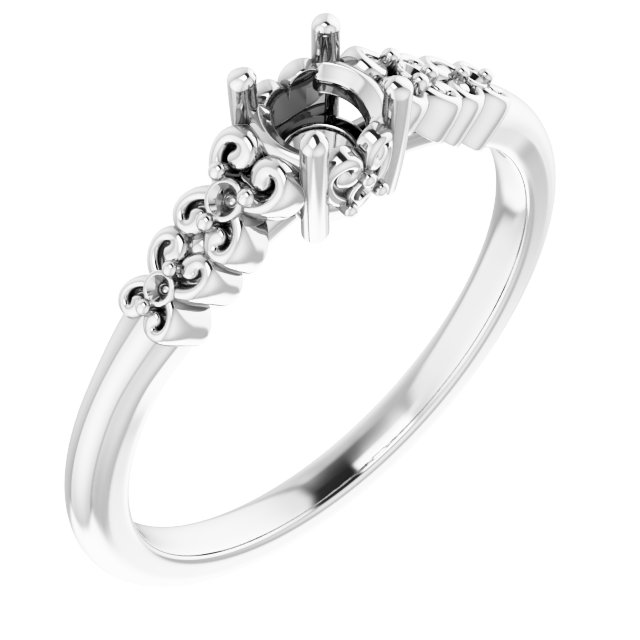 Accented Sculptural Engagement Ring