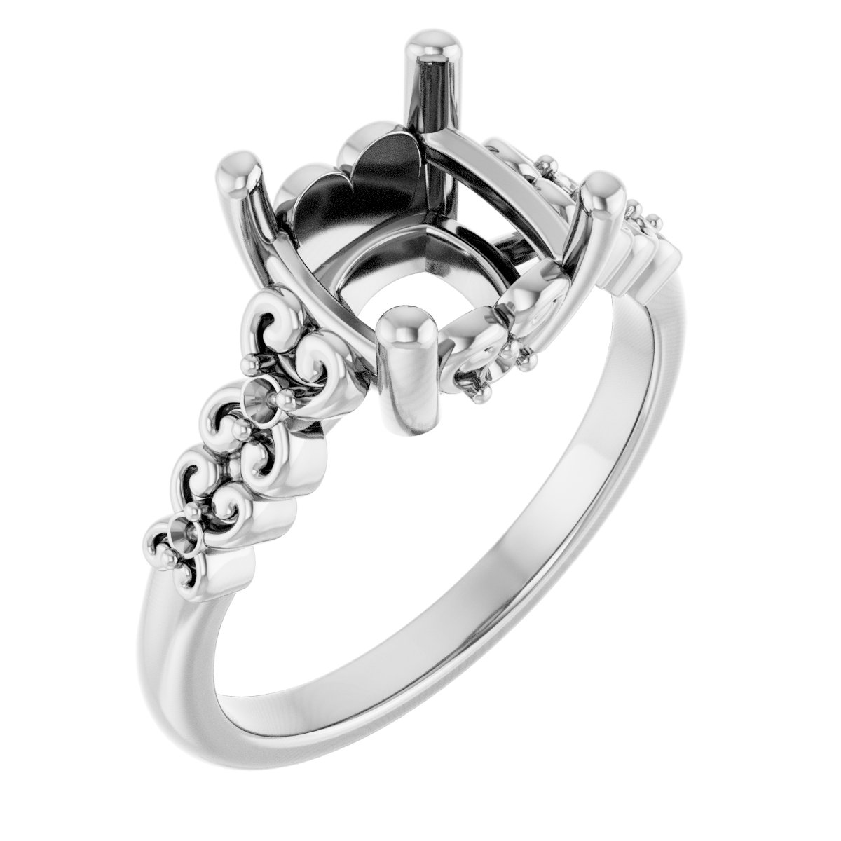 Accented Sculptural Engagement Ring
