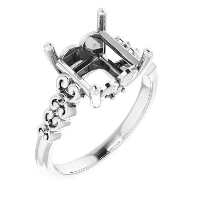 Accented Sculptural Engagement Ring