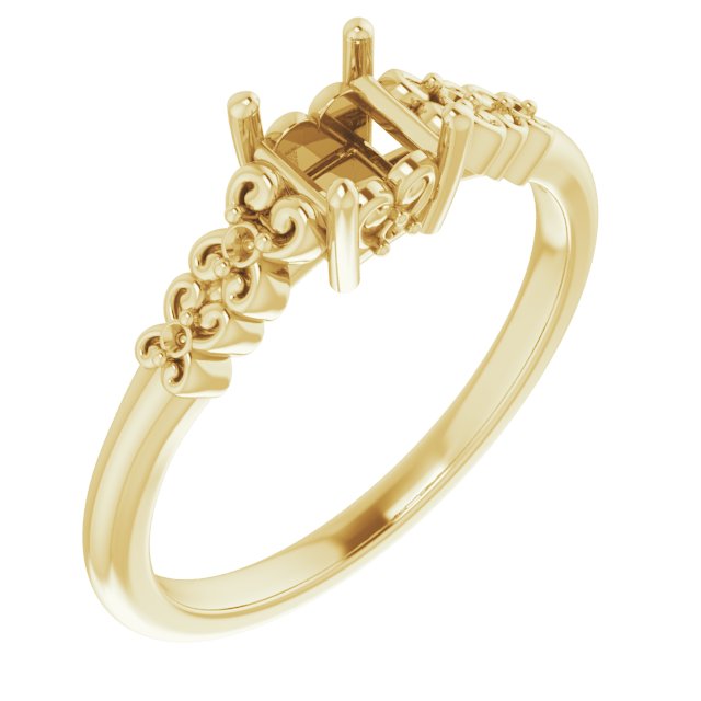 Accented Sculptural Engagement Ring