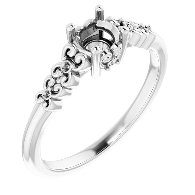 Accented Sculptural Engagement Ring