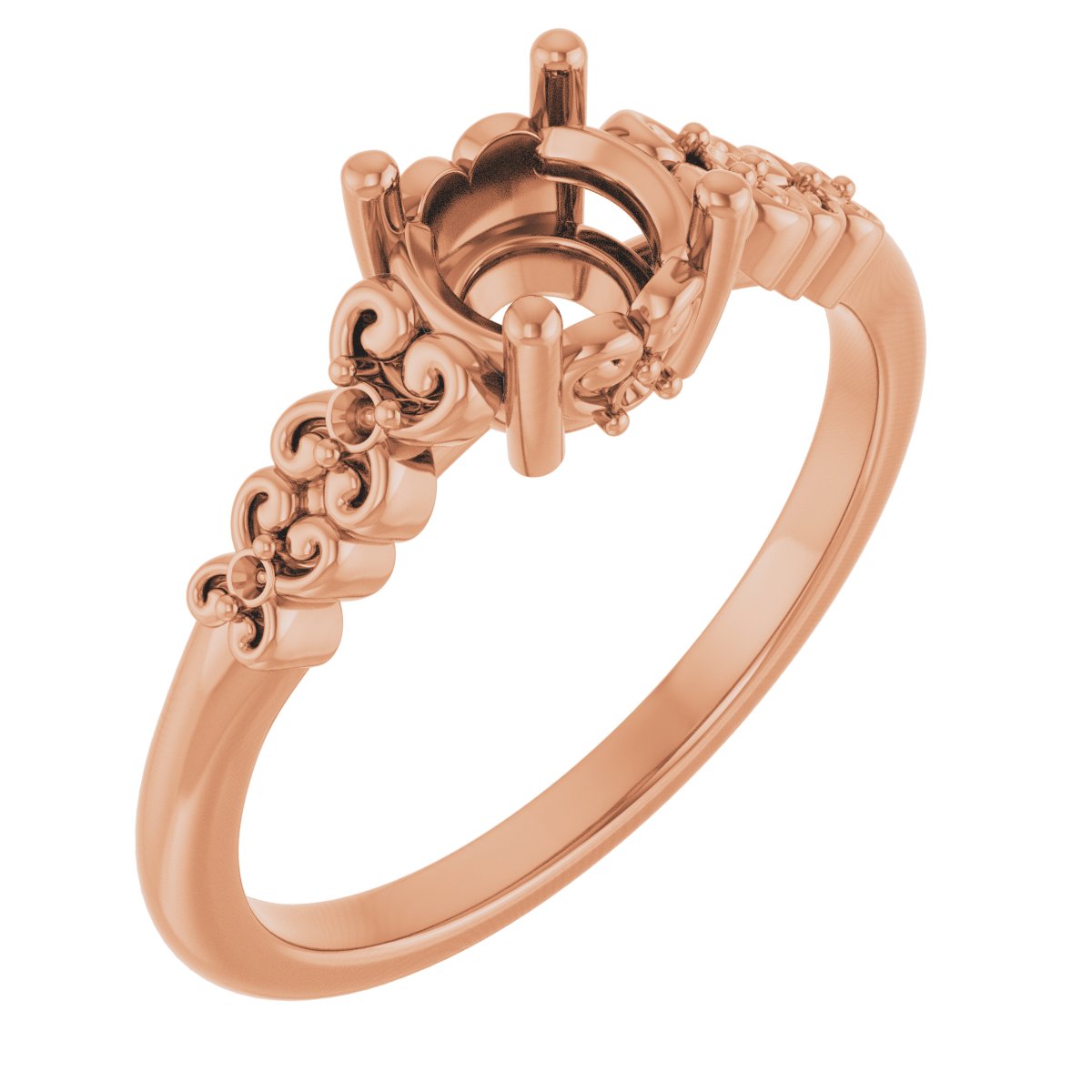 Accented Sculptural Engagement Ring
