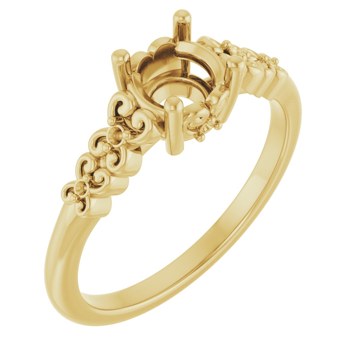 Accented Sculptural Engagement Ring