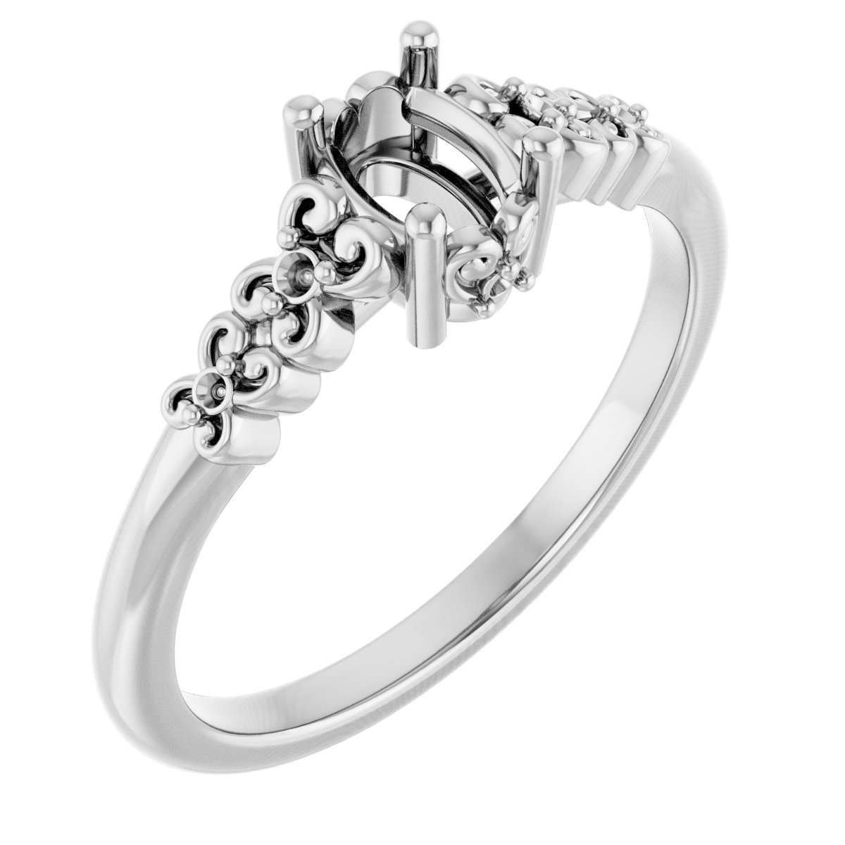 Accented Sculptural Engagement Ring