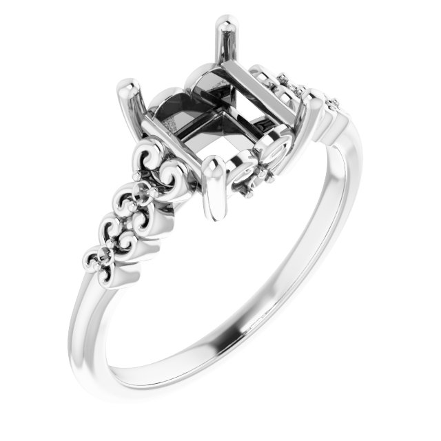 Accented Sculptural Engagement Ring